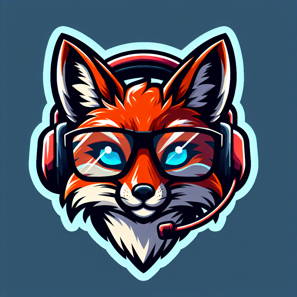 sticker-A fox with headphones and gaming glasses, looking determined-discord stickers-1733096692139